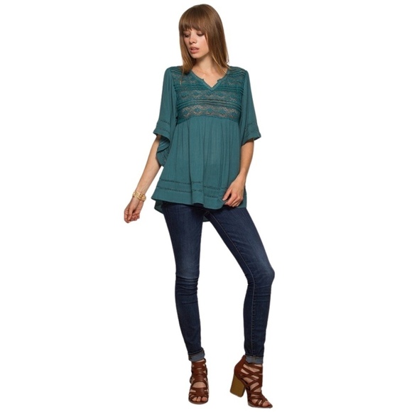 Boho Lace and Crochet Trim Top - Picture 3 of 6